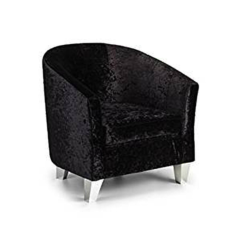 Palmerton Velvet Barrel Chair, Black