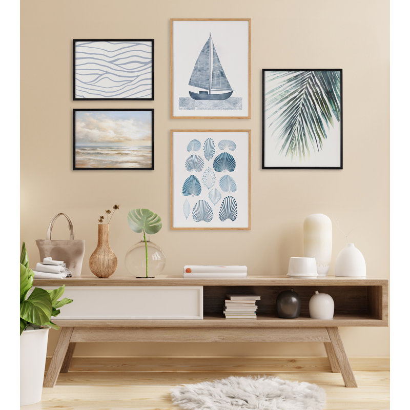 «Tropical Modern Botanical Palm» par The Creative Bunch Studio, reproduction d'art encadrée, Cadre noir