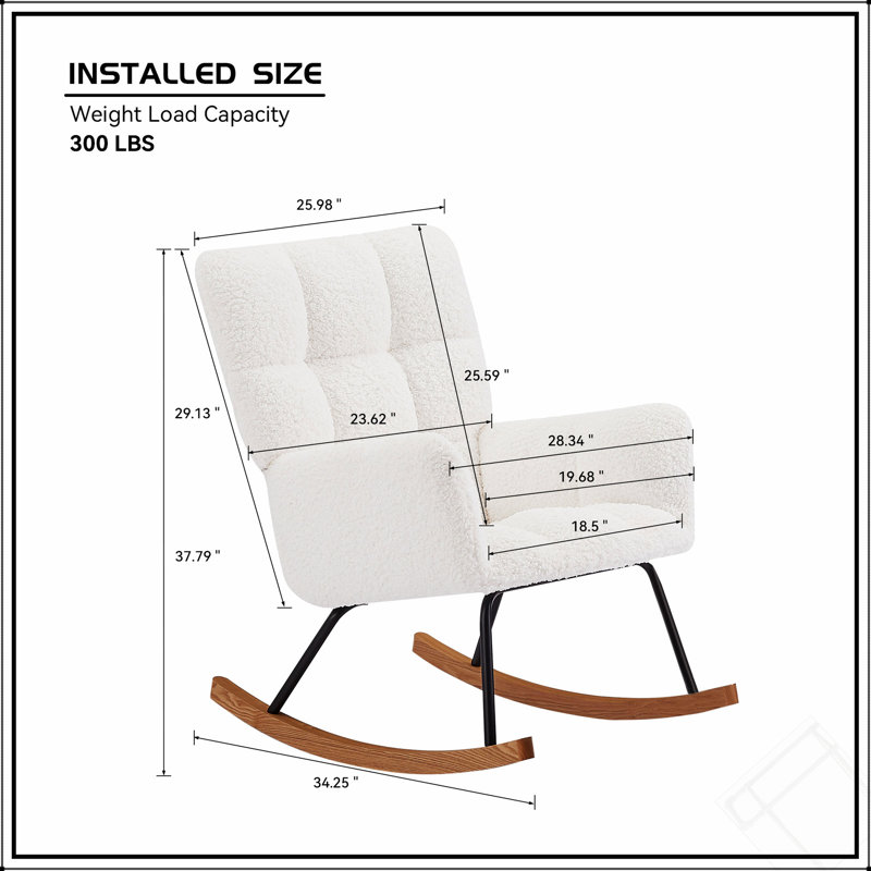 Chaise berçante rembourrée avec dossier haut Comfy