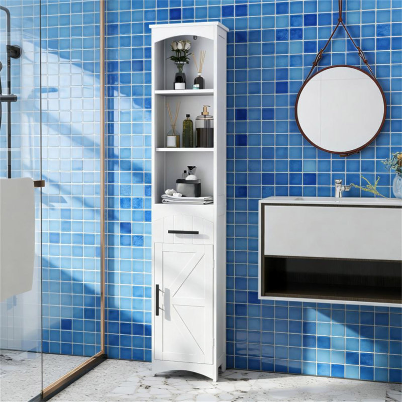 Armoire de rangement étroite étroite avec tiroir et grande salle de bain