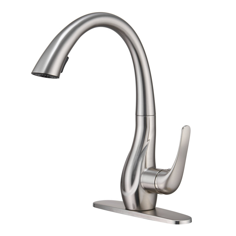mondawe Pull Down Kitchen Faucet, Brushed Nickel