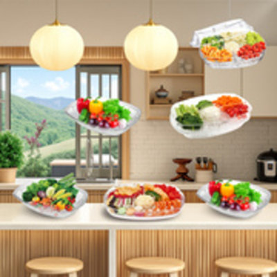Chilled Fruit & Vegetable Serving Tray Set  3 - Tier Design With Ice Base, Clear Lid, Serving Utensils & Clips For Fresh Food Display