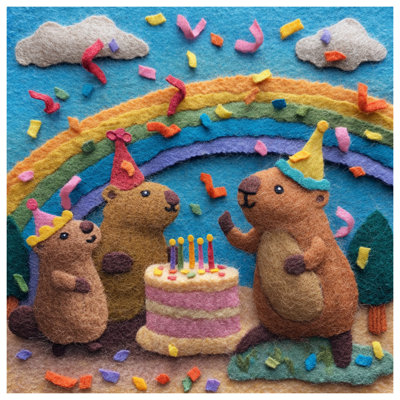 Housses de couette Felt Groundhog Birthday Scene