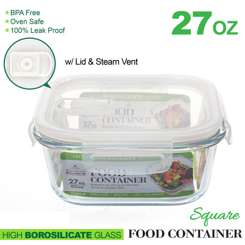27 Oz Square Food Storage Container, 27 oz