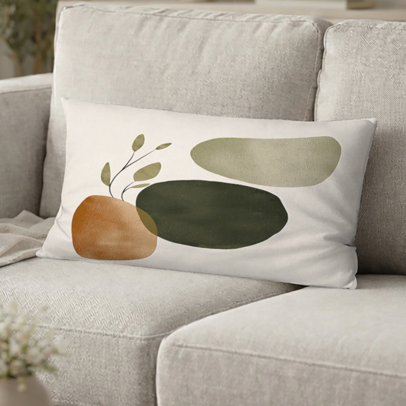 Coussin Mid-Century Modern Cushion - Abstract Shapes, H 12 po x l 20 po