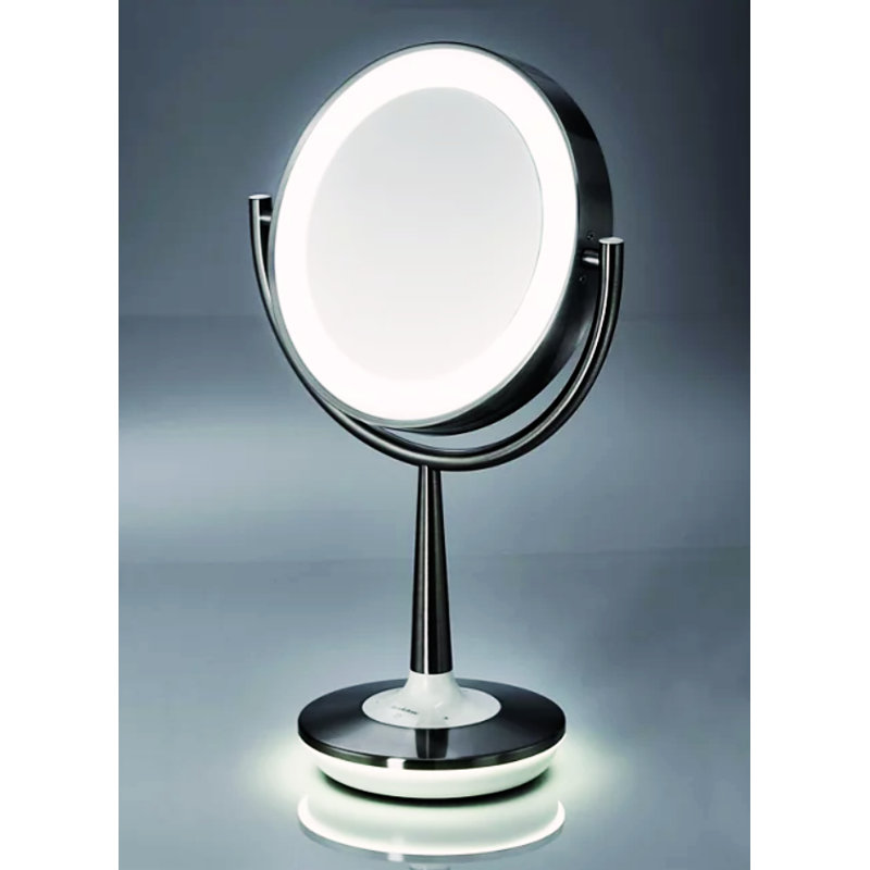 Miroir de maquillage sans cordon avec veilleuse illuminée 1x et 10x plus