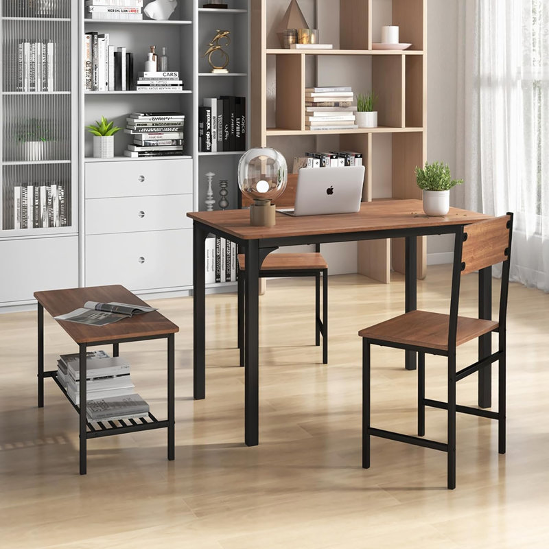 Ensemble repas pour 4 personnes Moorhead, Brun, Brun / noir