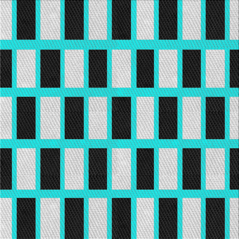 Gris abstrait/noir/Tapis décoratif bleu, Carré 6 pi