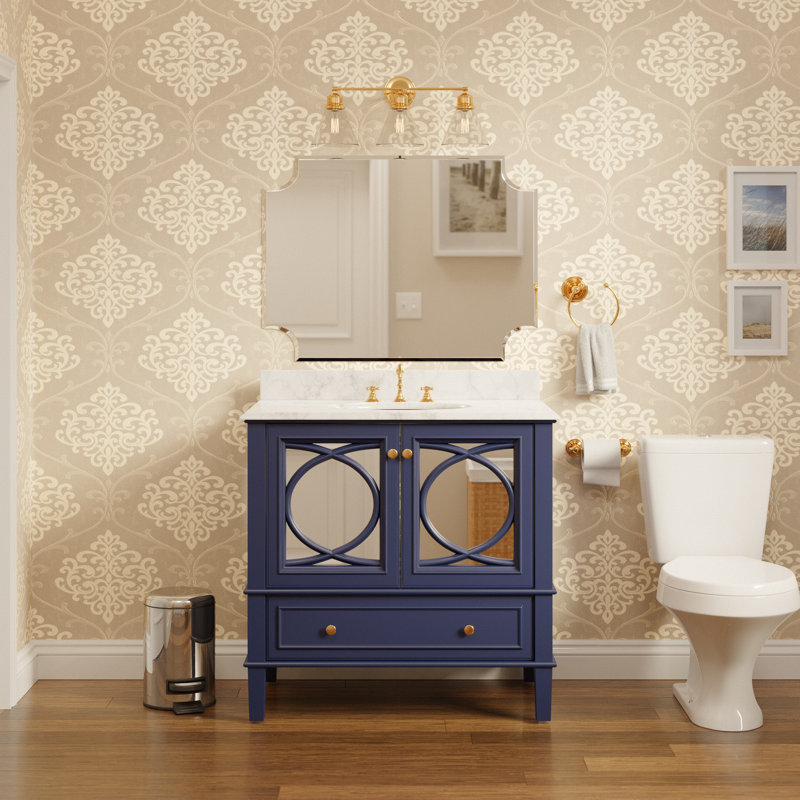 Ensemble de meuble-lavabo simple de 36 po Brendale, Bleu royal
