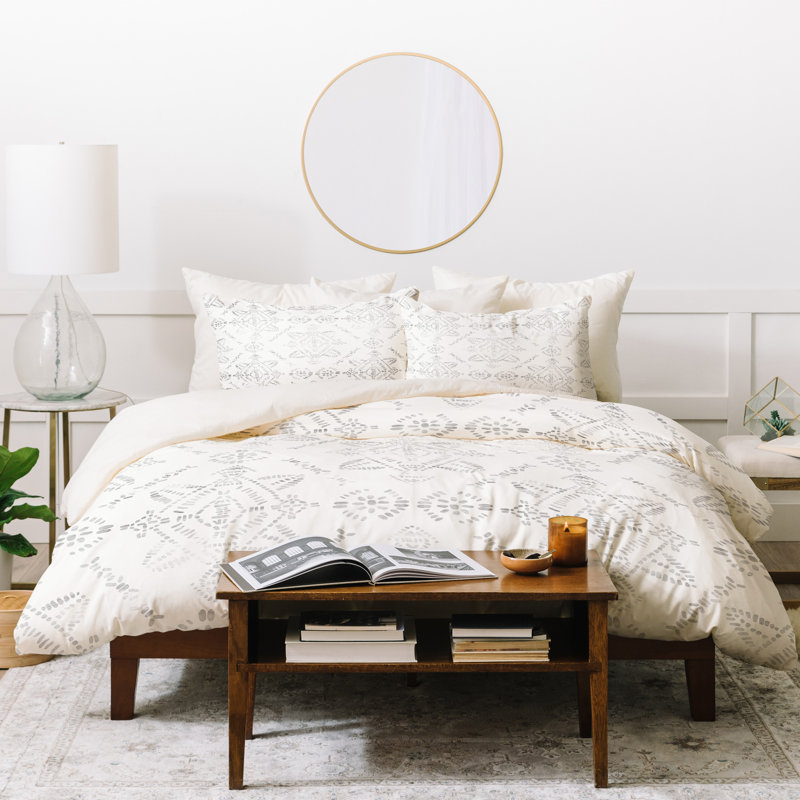 Ensemble de housse de couette Schatzi, Housse de couette pour très grand lit et 2 très , Blanc