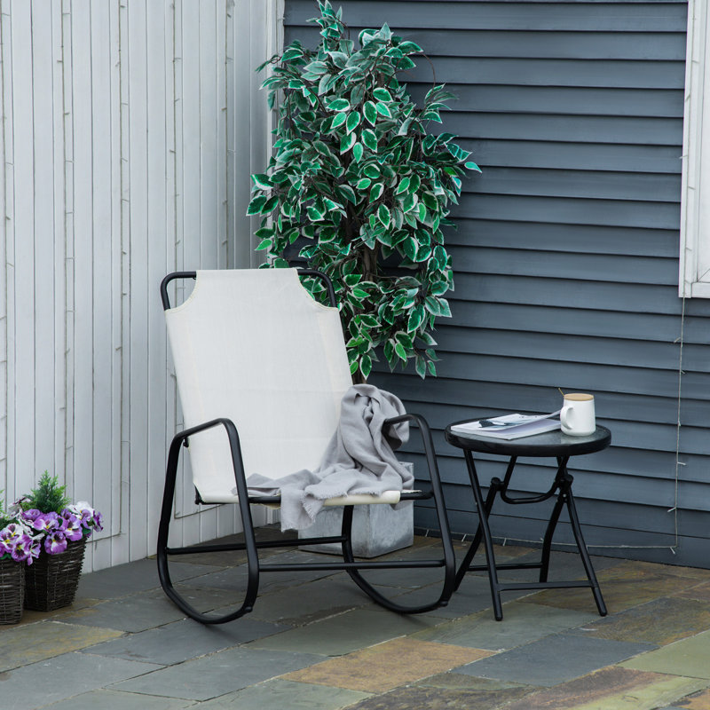 Chaise berçante de jardin, chaise berçante intérieure en tissu pour patio, balcon, porche