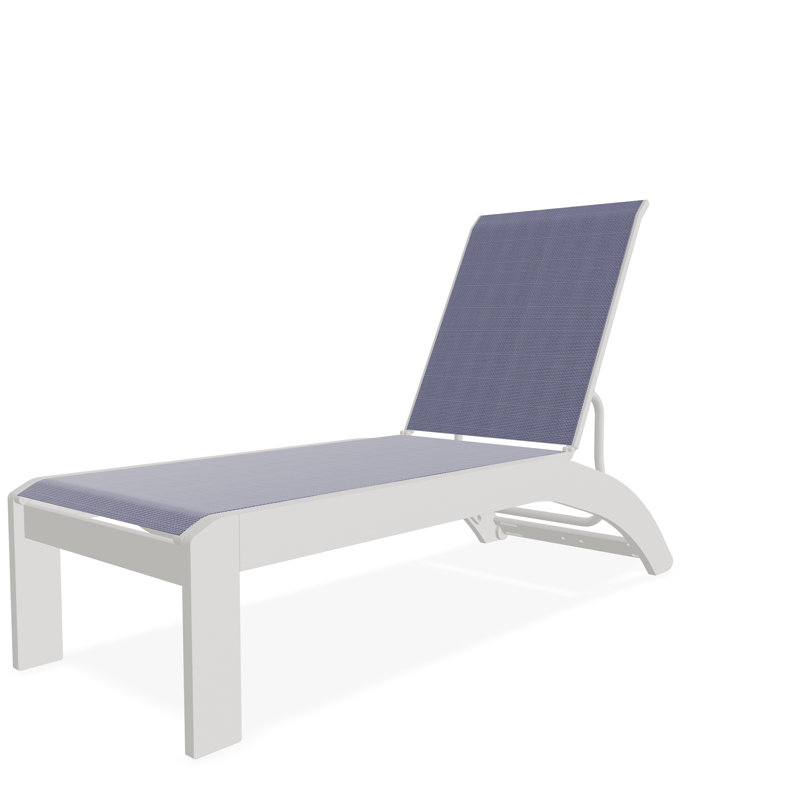 Chaise longue sans accoudoirs empilable en polymère Dune, Neige, Brise