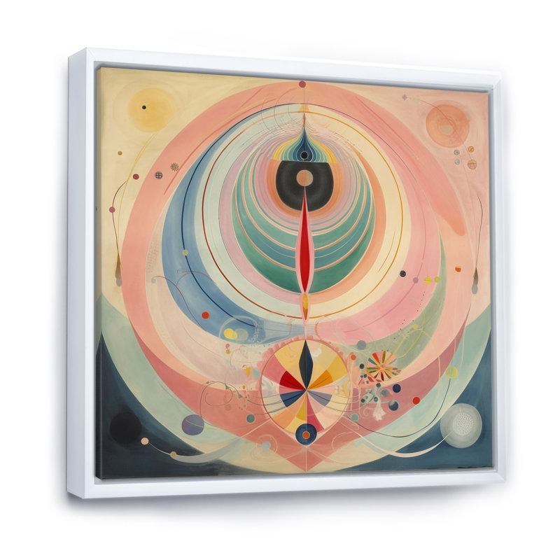 «Universal Blossoming Pastel Harmony», reproduction sur toile, Cadre flottant blanc, H 24 po x l 24 po x P 1 po