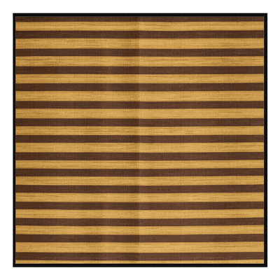 Tapis brun à rayures horizontales lavable à la machine