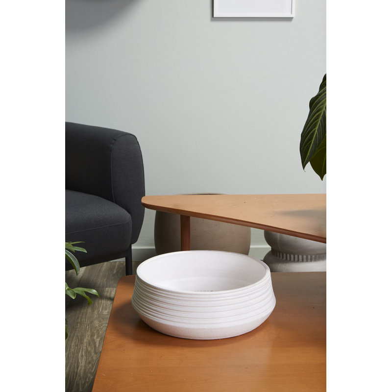 Canella Round Ceramic Decorative Bowl with Thick Rim