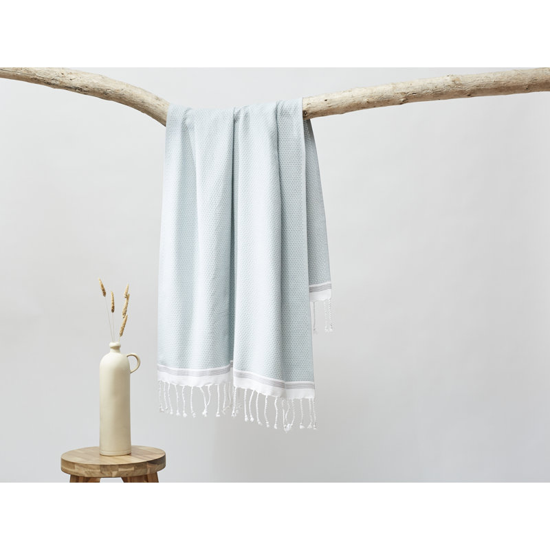 Mediterranean Fingertip Towel, Deep Pewter/Tangerine, Fingertip Towel
