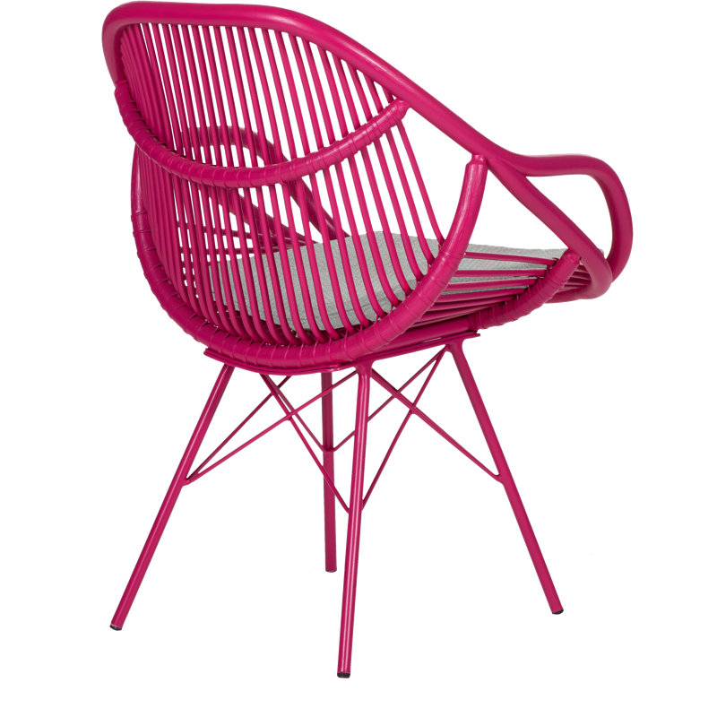 Stockholm Upholstered Arm Chair, Hot Pink
