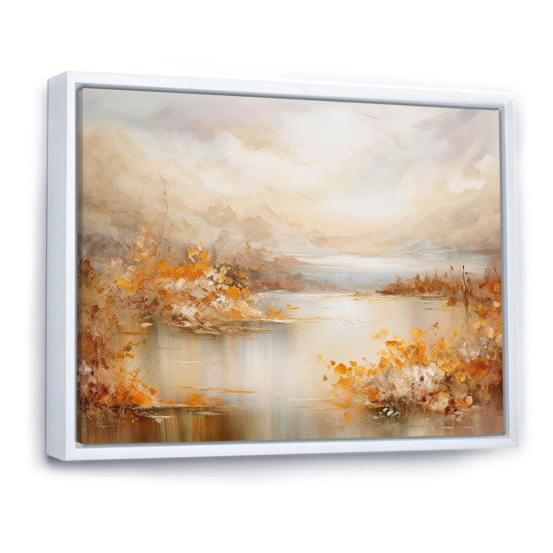 «Lakes Rivers Dreamscape», art liquide, Cadre flottant blanc, H 12 po x l 20 po x P 1 po