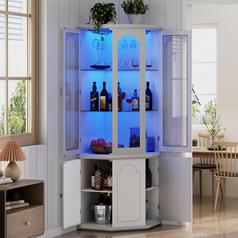 Armoire de coin Ruzmir, Blanc