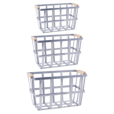 Ensemble de 3 paniers en métal