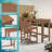 3 Pieces Outdoor Patio Bars Set  with Rectangular Table and HDPE Chairs-352214216