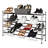 USTECH Shoe Rack-4-Tier Slide-N-Adjust Multi-Position Expandable Metal Non-Slip, DIY Closet Organizer, Pack of 1