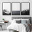 "Noir et blanc, paysage de montagne, illustrations, art moderne, salon, chambre à coucher, bureau", 3 pièces-100781127-100781128