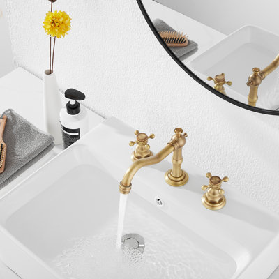 2-handle Bathroom Faucet with Drain Assembly