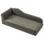 Espace de détente pour chien de taille moyenne et grande - conception moderne avec motif irrégulier, accoudoir simple, housse en lin respirant, pieds en plastique bas gris foncé, dimensions pour animaux de compagnie surdimensionnés de 55 po x 26 po x 18,5 po