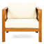 Fauteuil club d'extérieur en bois, de 4, coussins imperméables, finition, espaces, chaise ergonomique confortable, patios, jardins, design