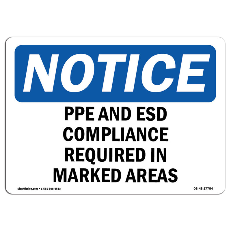 PPE et Esd requis dans les zones marquées