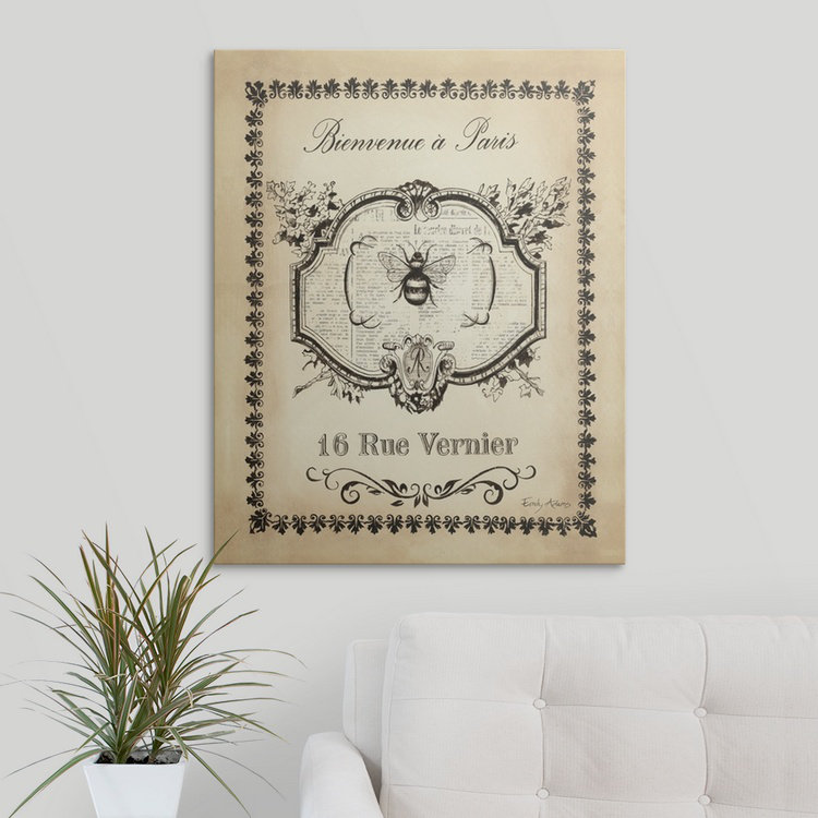 «Paris Bees I», impression, H 30 po x l 24 po x 1,5 po, Toile