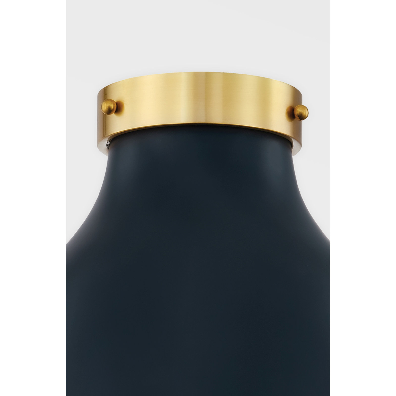 Painted No. 3 2-Light Flush Mount, Black/Gold