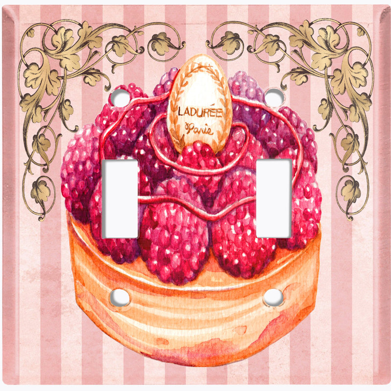 Plaque murale à 2 interrupteurs à bascule Raspberry Cake
