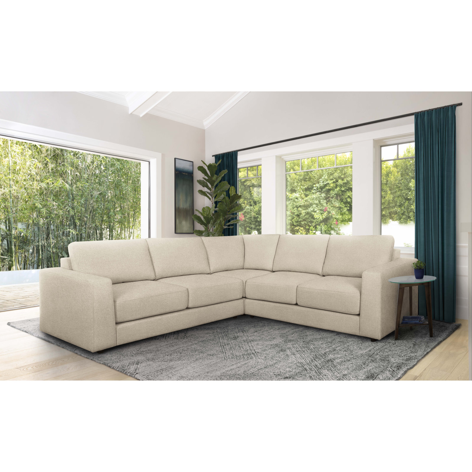 Upholstered L-Sectional, Sand
