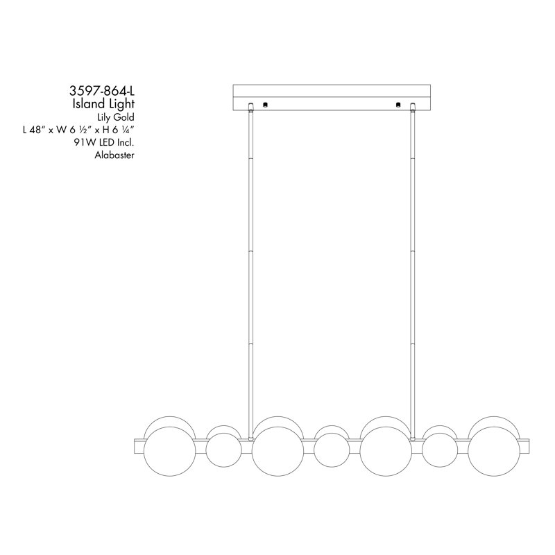 Minka Lavery Zill - 14 Lt Led Island In Lily Gold Finish