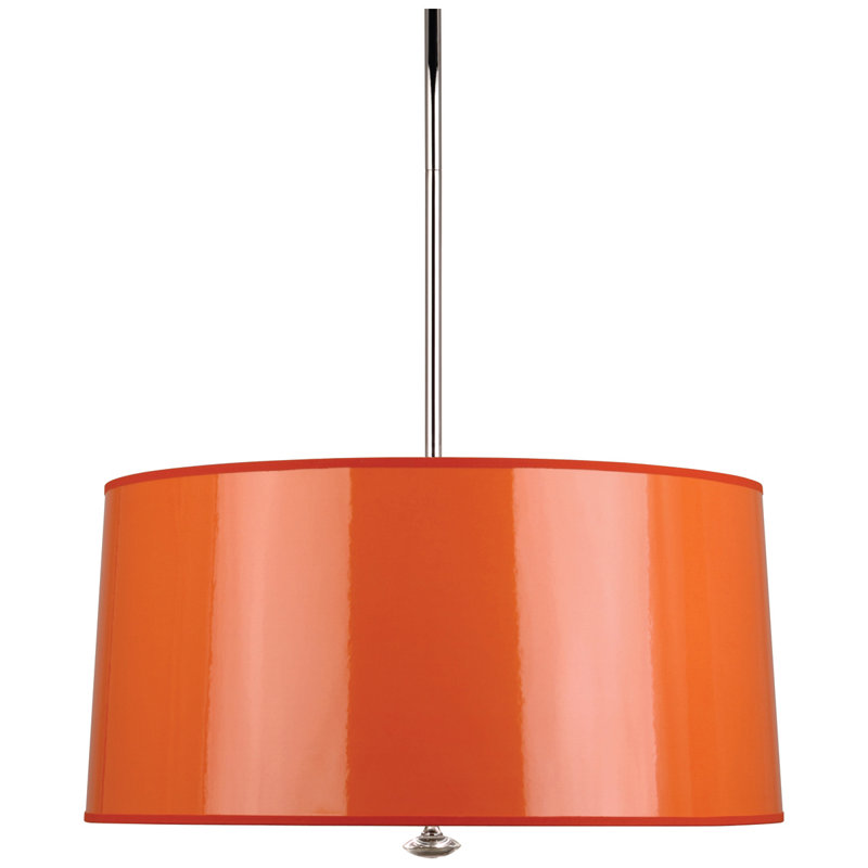 Lustre cylindrique unique à 3 lumières Penelope, Parchemin orange céramique