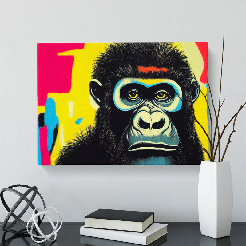 Graffiti Gorilla Abstract - Wrapped Canvas, 35cm H x 50cm W x 3cm D