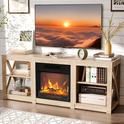 TV Stands & Entertainment Centers Hanady For Tvs Up To 70'' Farmhouse with Fireplace Included