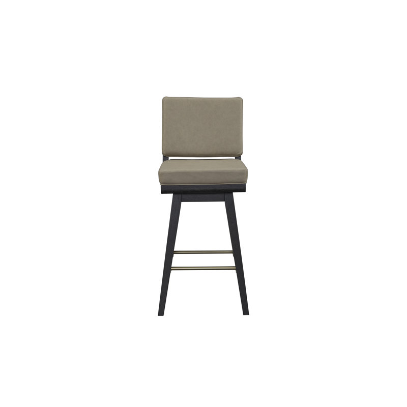 Tabouret de bar pivotant en cuir Dristin, Noir