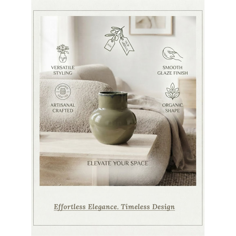  Vase en céramique Asahi Moss Green