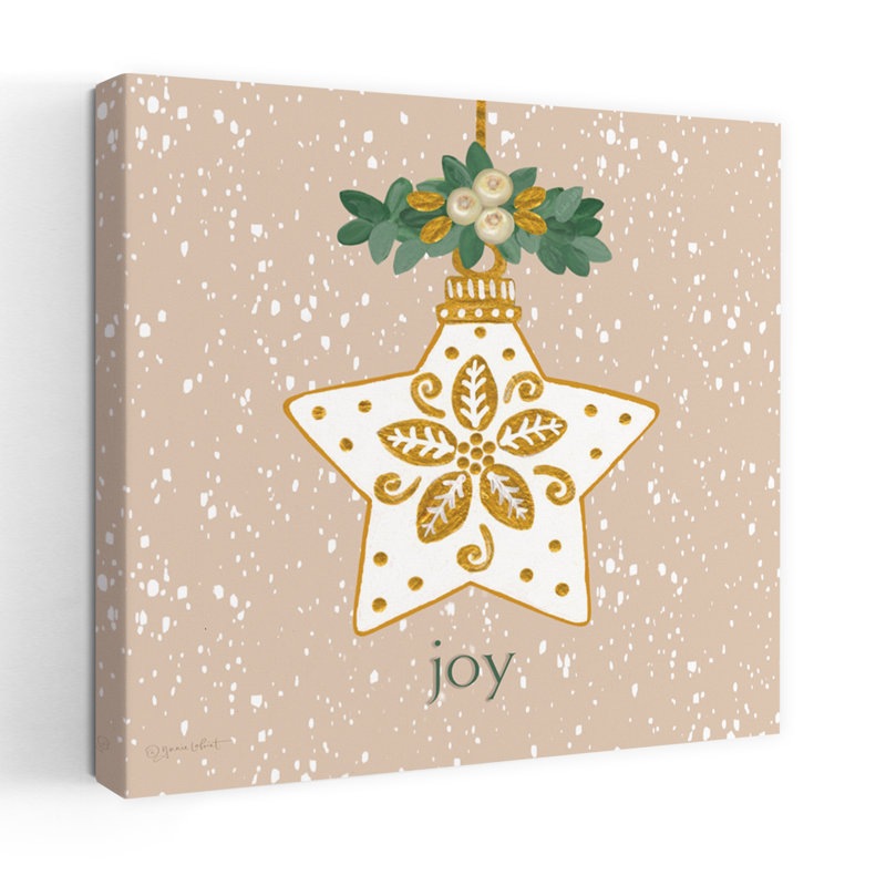 Ornement contemporain «Snowy Joy» avec art des Fêtes de Noël, H 32 po x l 32 po