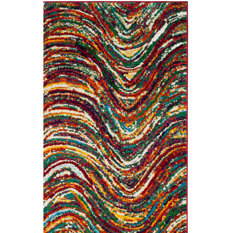 Miley Performance Abstract Rug, Rectangle 2'7" x 5'