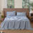 MooMee Flat Sheet 100% Washed Cotton Linen Like Textured Breathable Lightweight-107894579-107894589