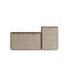 Comptoir de 47,24 po rectangulaire en verre trempé transparent brun avec armoire en bois massif de couleur kaki pour le rangement des bijoux-130143640