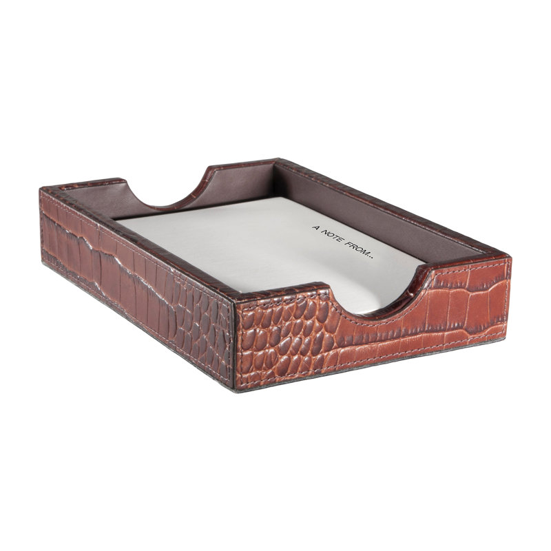 Graphic Image Memo Tray, Leather, Brown