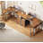 L-Shaped Office Desk With Power Outlet, 47-Inch Computer Desk With 3 Drawers And Shelves, Suitable For Gaming, Corner Work, Home Office, Study, Retro Brown.
