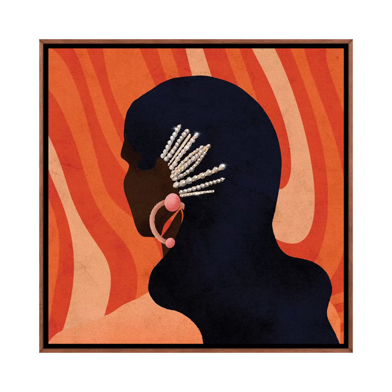 Eva par Reyna Noriega - impression d'art graphique, Toile classique avec cadre brun, H 37 po x l 37 po x P 1,5 po