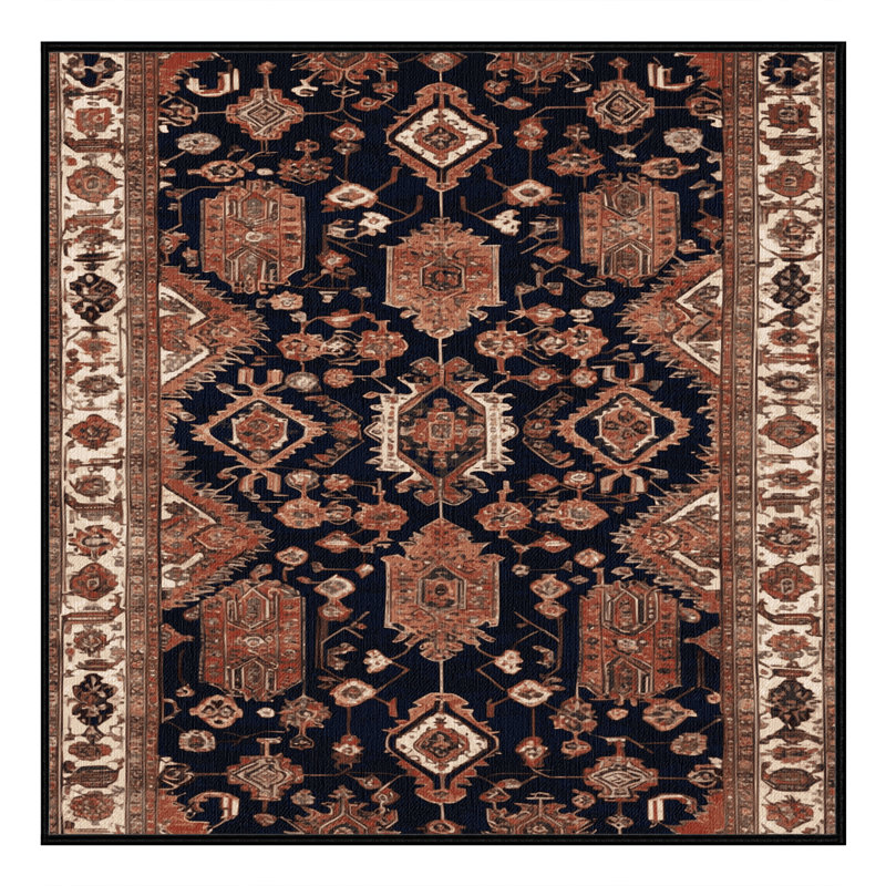 Machine Washable Persian Brown Area Rug, Square 5'