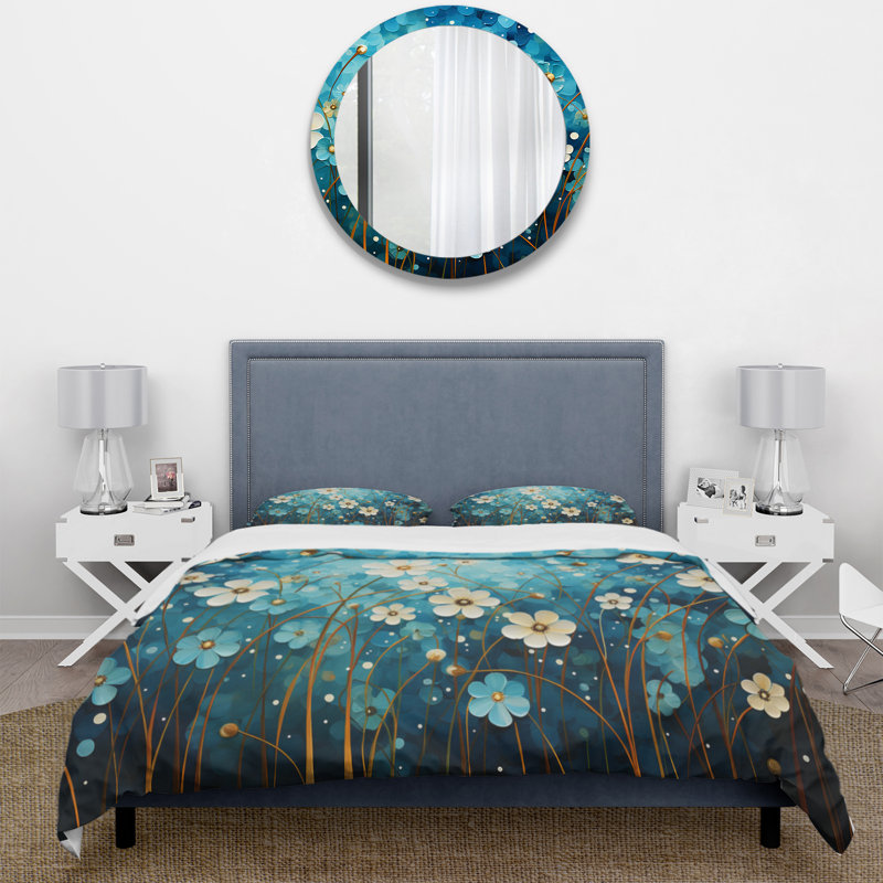 Ensemble de housse de couette en microfibre / polyester Turquoise Tranquility